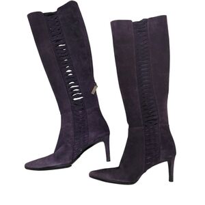 Giorgio Armani purple suede tall boots size 37
